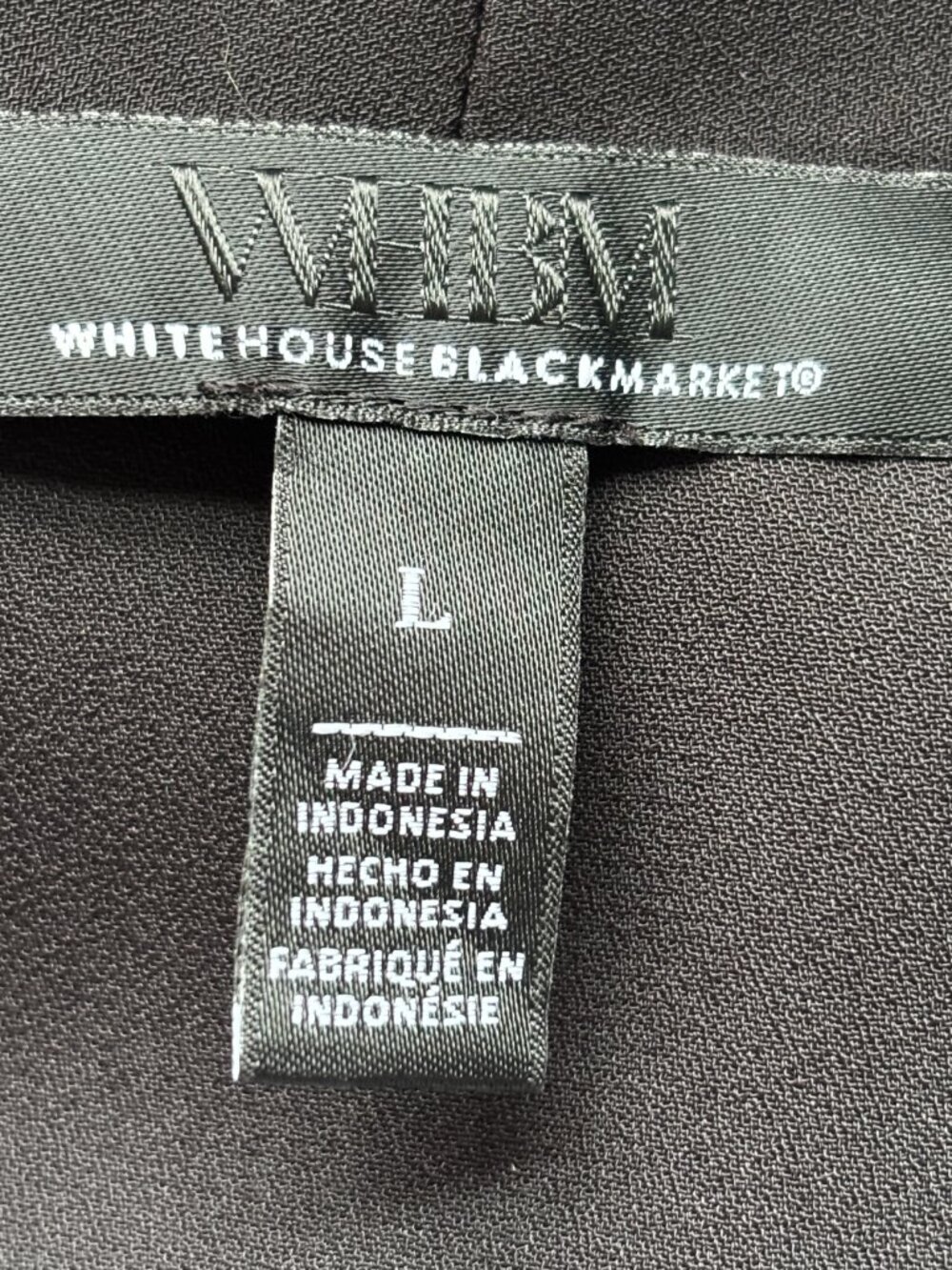 White House Black Market Black Wrap Blouse Large Like New - Picture 4 of 5